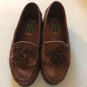 Cole Haan brown casual tassel loafers